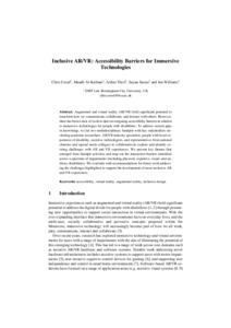 Inclusive AR/VR: Accessibility Barriers for Immersive Technologies